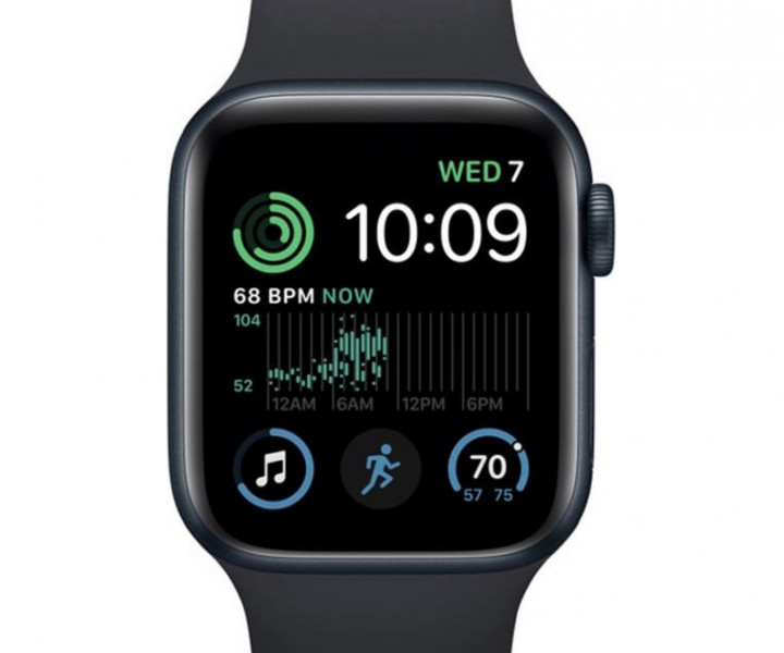 Apple Watch SE 2 + LTE 44mm Midnight Aluminum Case Midnight Sport Band (MNPY3/MNU03/MNTY3)